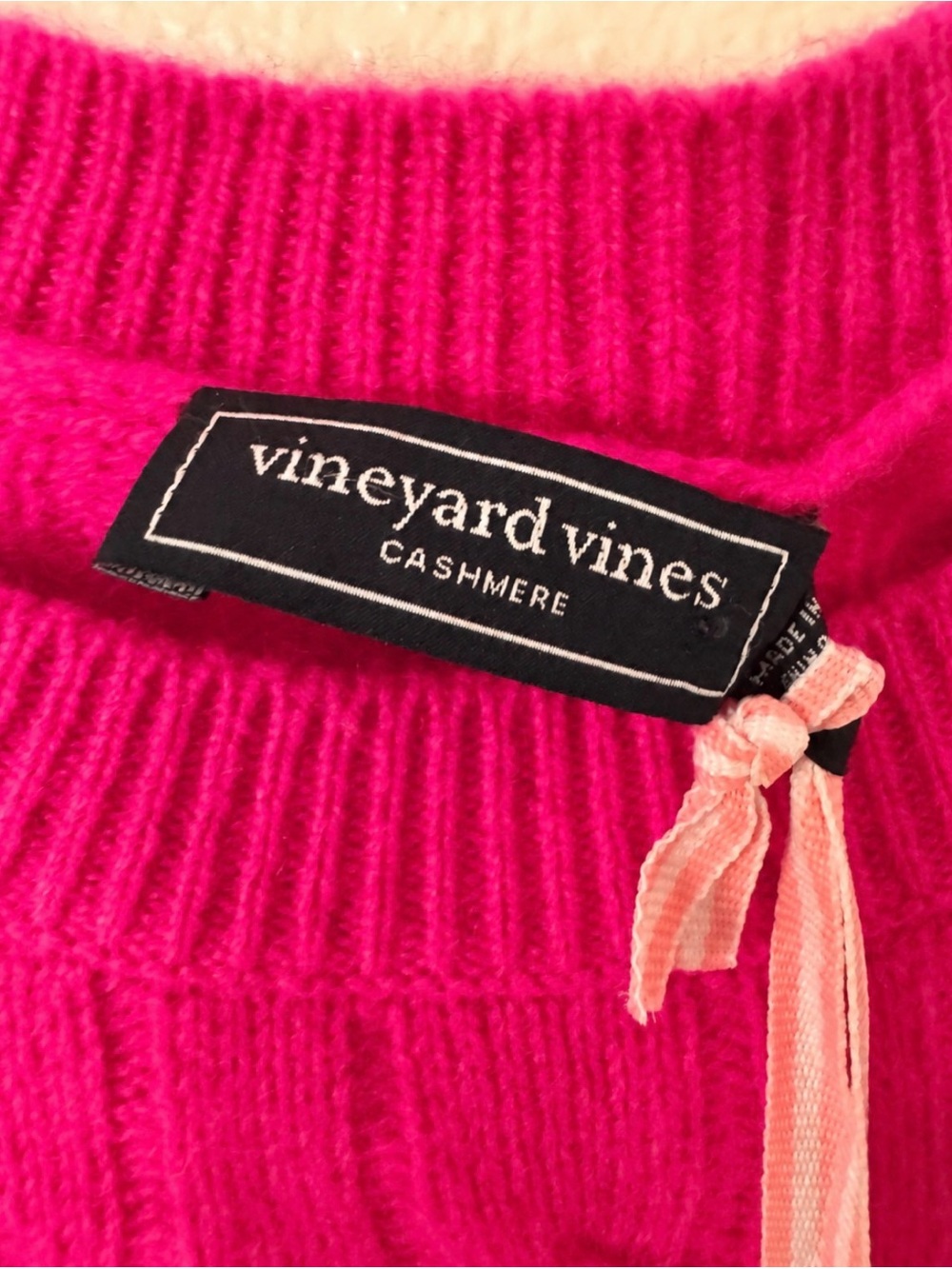 Vineyard Vines Cashmere Cable Knit Crewneck Sweater Red XXS NWT - Picture 2 of 6